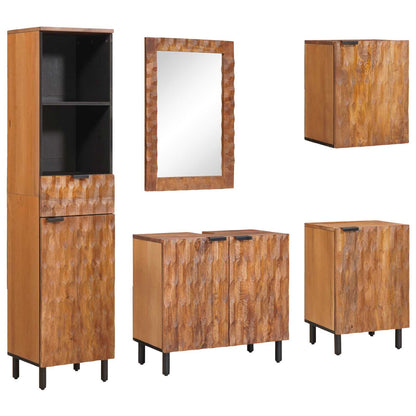 Set da Bagno Acacia Marrone Winish Legno di mango massello