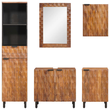 Set da Bagno Acacia Marrone Winish Legno di mango massello