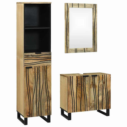 Set di mobili per il bagno 3 pcs Marrone Legno multistrato | homemem39
