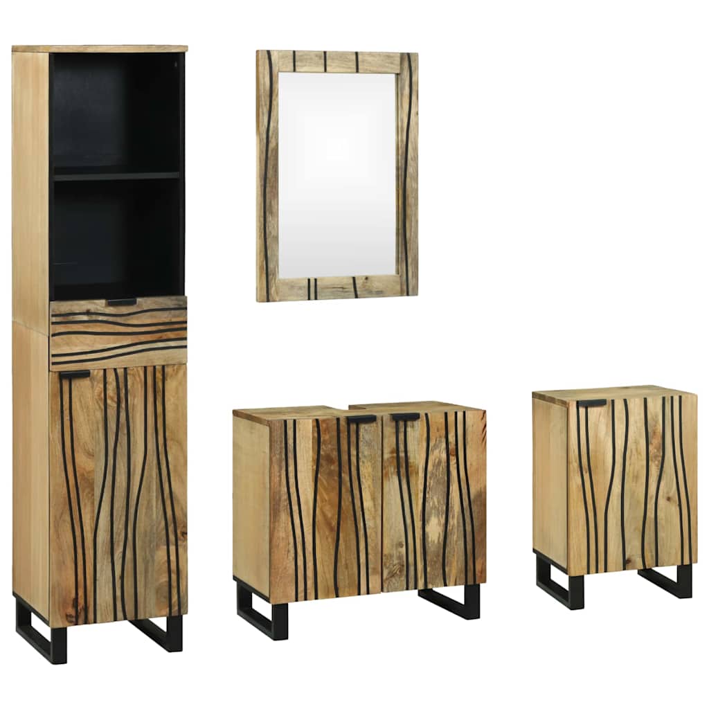 Set di mobili per il bagno 4 pcs Marrone Legno multistrato | homemem39