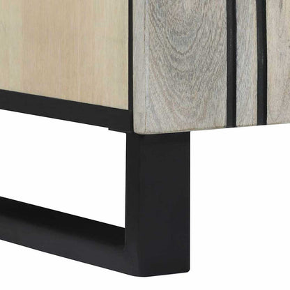 Set di Armadi da Bagno 2 pcs Bianco Legno di mango massello | homemem39
