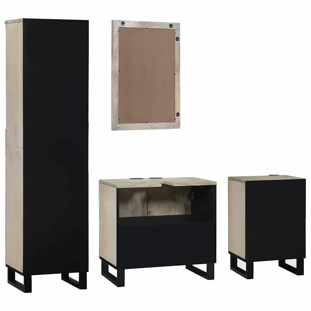 Set di mobili per il bagno con cassetto 4 pcs Marrone noce