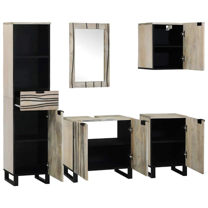 Set di mobili per il bagno con cassetto 5 pcs Marrone noce