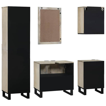 Set di mobili per il bagno con cassetto 5 pcs Marrone noce