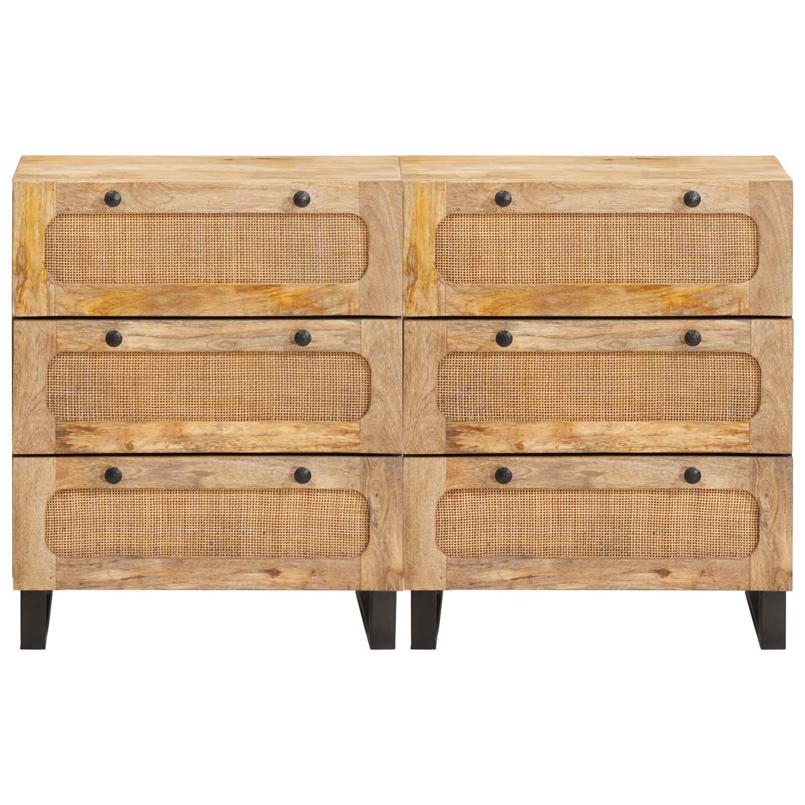 Credenza 2 pcs Marrone 60 x 33 x 75 cm Legno di mango massello | homemem39