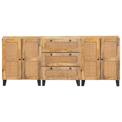 Credenza 3 pcs Marrone 180 x 33 x 75 cm Legno di mango massello