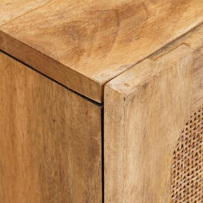 Set da Bagno con porta 3 pcs Naturale Legno di mango massello