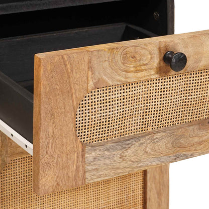 Set da Bagno con porta 3 pcs Naturale Legno di mango massello