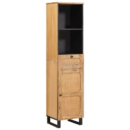 Set da Bagno con porta 3 pcs Naturale Legno di mango massello