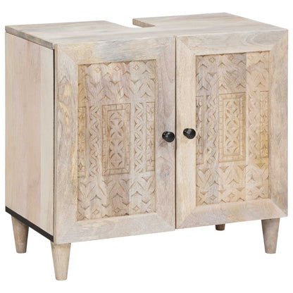 Set di mobili per il bagno 3 pcs Bianco Legno multistrato | homemem39
