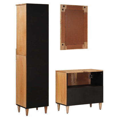 Set di mobili per il bagno con cassetto 3 pcs Naturale | homemem39