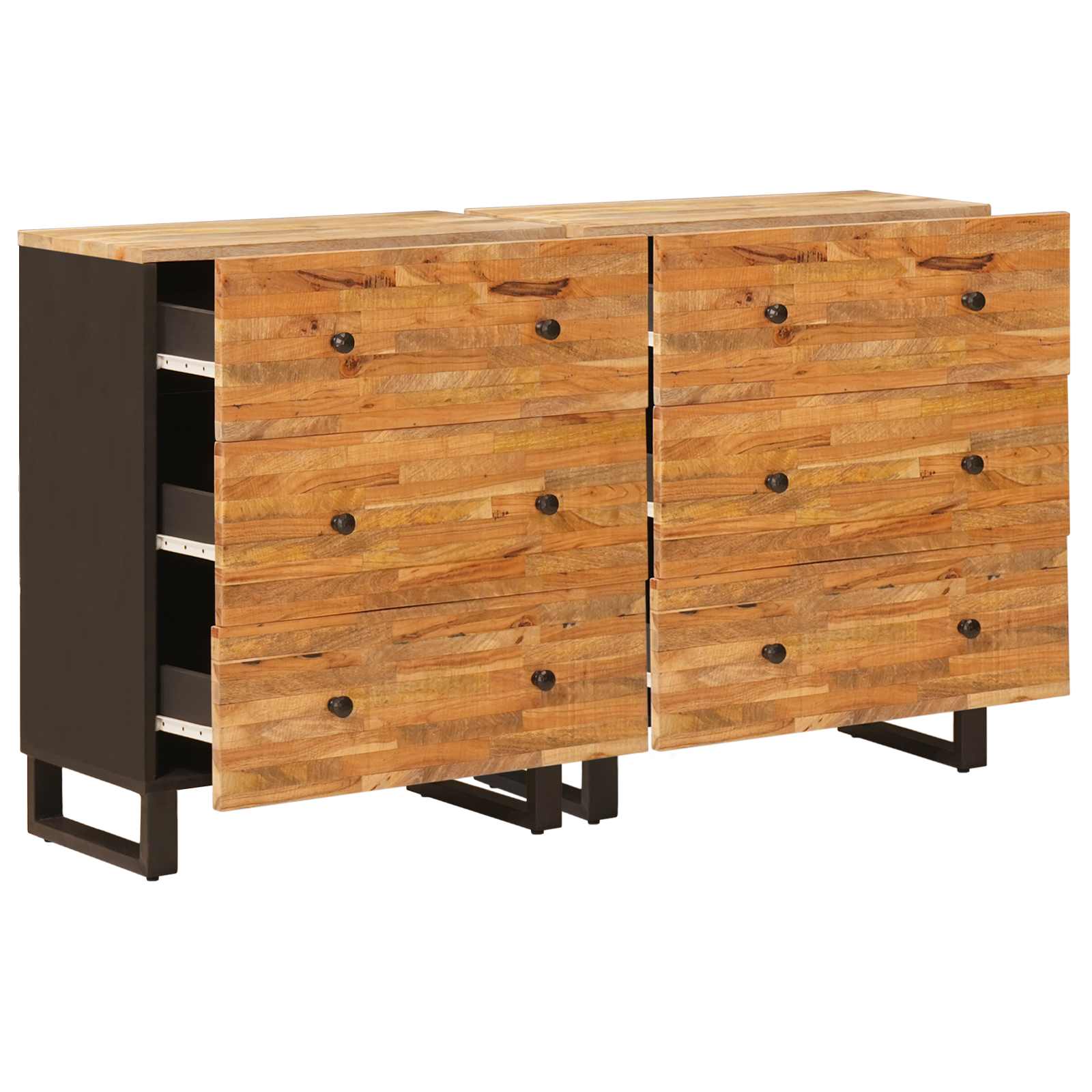 Credenza 2 pcs Marrone 60 x 33 x 75 cm Legno di mango massello | homemem39
