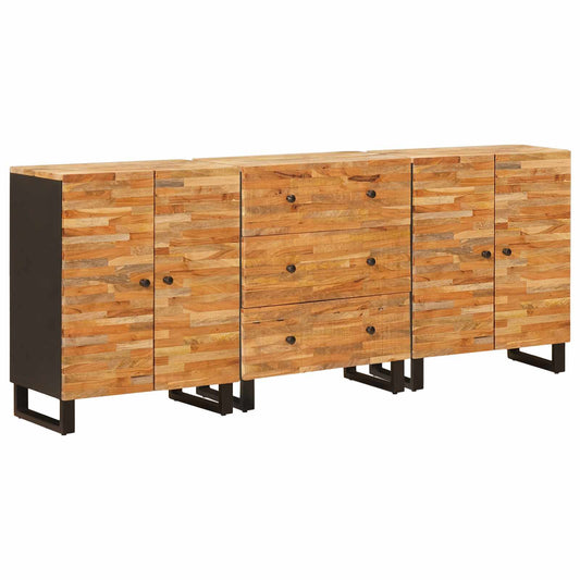 Credenza 3 pcs Marrone 60 x 33 x 75 cm Legno di mango massello | homemem39