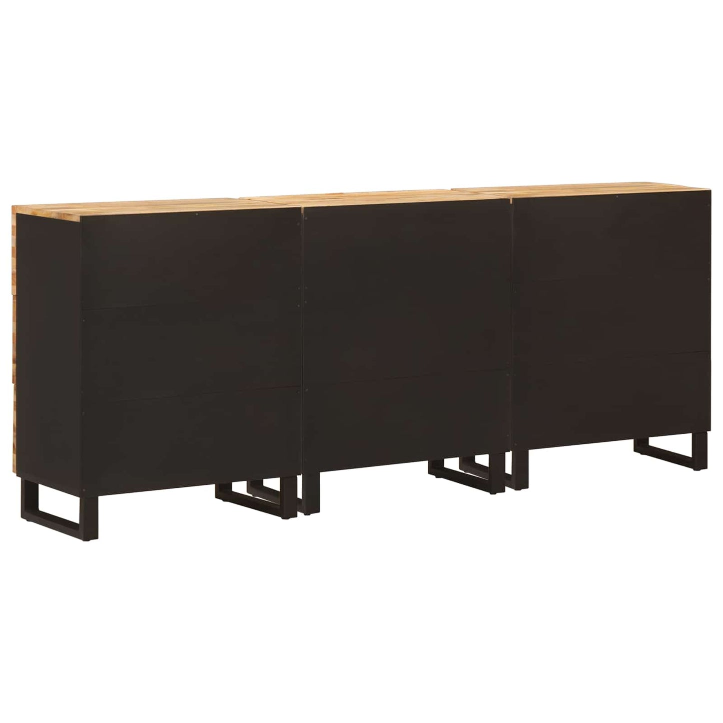 Credenza 3 pcs Marrone 60 x 33 x 75 cm Legno di mango massello | homemem39