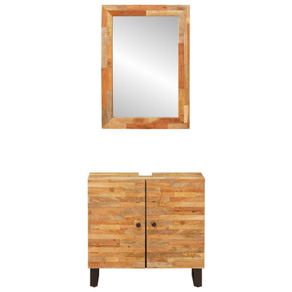 Set da Bagno con archiviazione Naturale Legno di mango massello