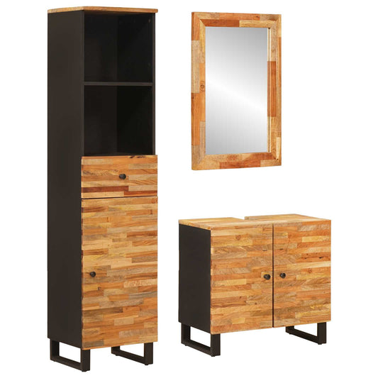 Set da Bagno con cassetto Naturale Legno di mango massello | homemem39