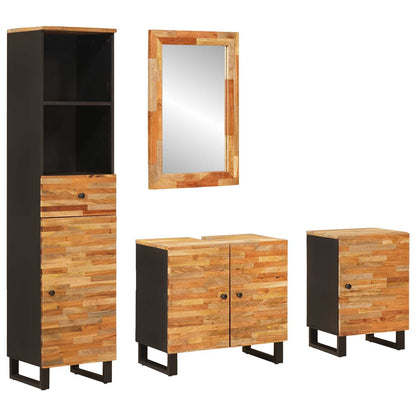 Set da Bagno con cassetto Naturale Legno di mango massello