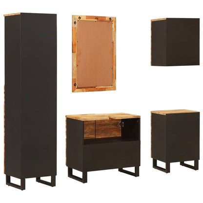 Set da Bagno con cassetto Naturale Legno di mango massello