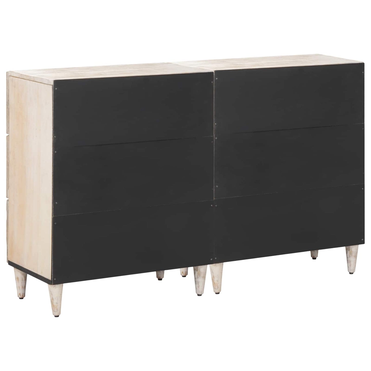 Credenza 2 pcs Bianco 60 x 33,5 x 75 cm Legno di mango massello | homemem39