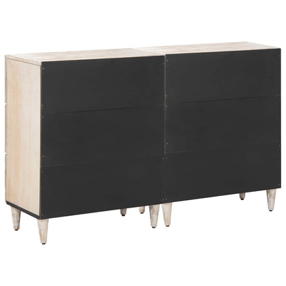 Credenza 2 pcs Bianco 60 x 33,5 x 75 cm Legno di mango massello | homemem39