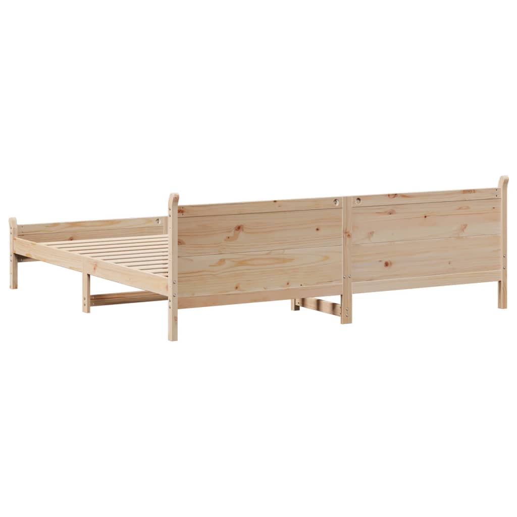 Letto senza Materasso 200x200 cm in Legno Massello di Pino - homemem39