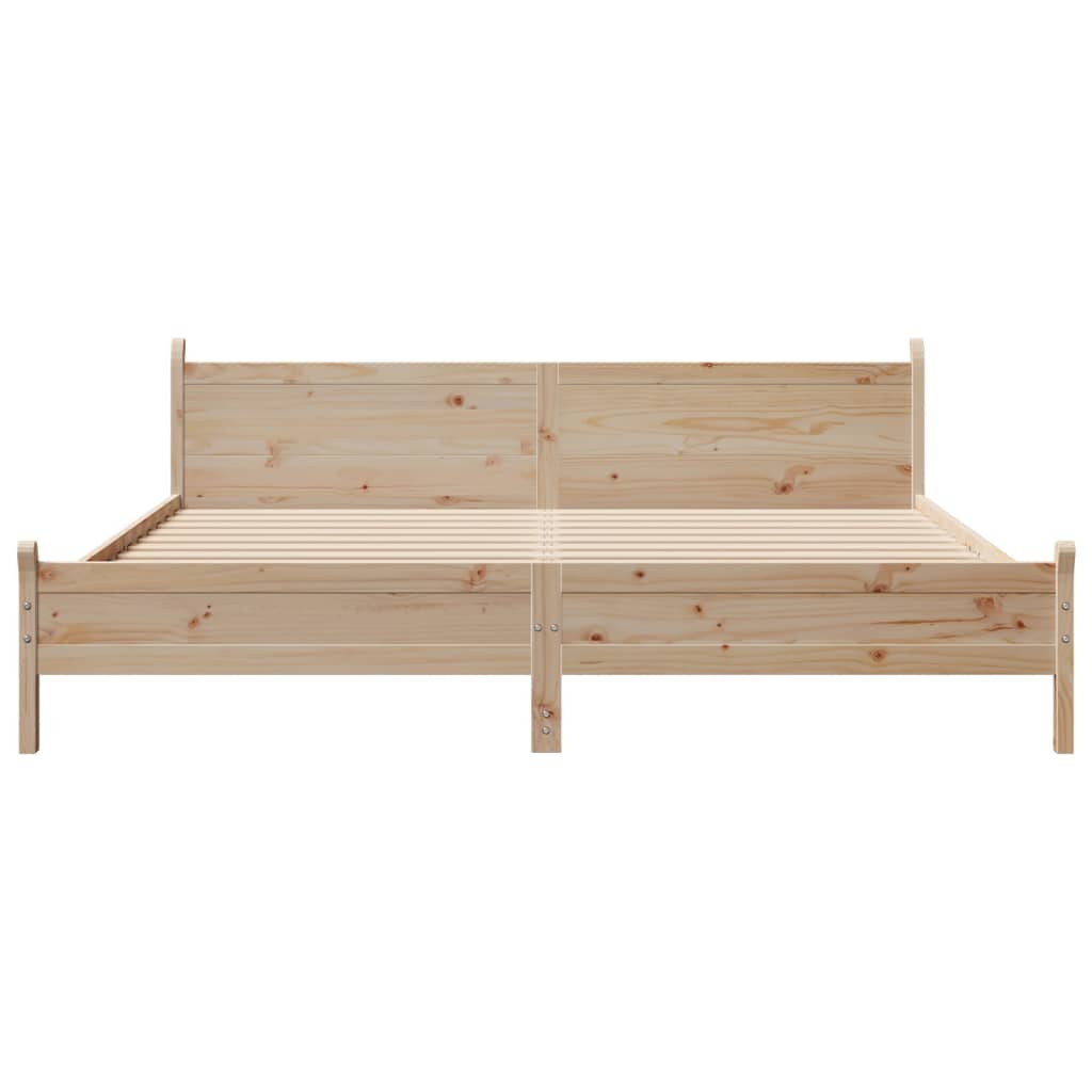 Letto senza Materasso 200x200 cm in Legno Massello di Pino - homemem39