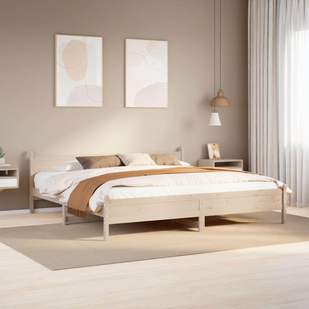 Letto senza Materasso 200x200 cm in Legno Massello di Pino - homemem39