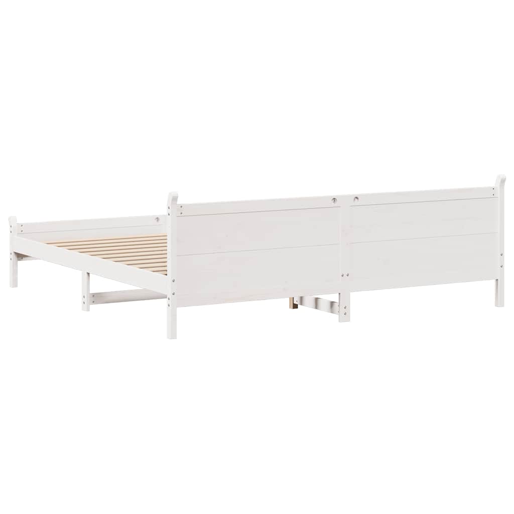 Giroletto senza Materasso Bianco 200x200 cm Legno Massello Pino | homemem39