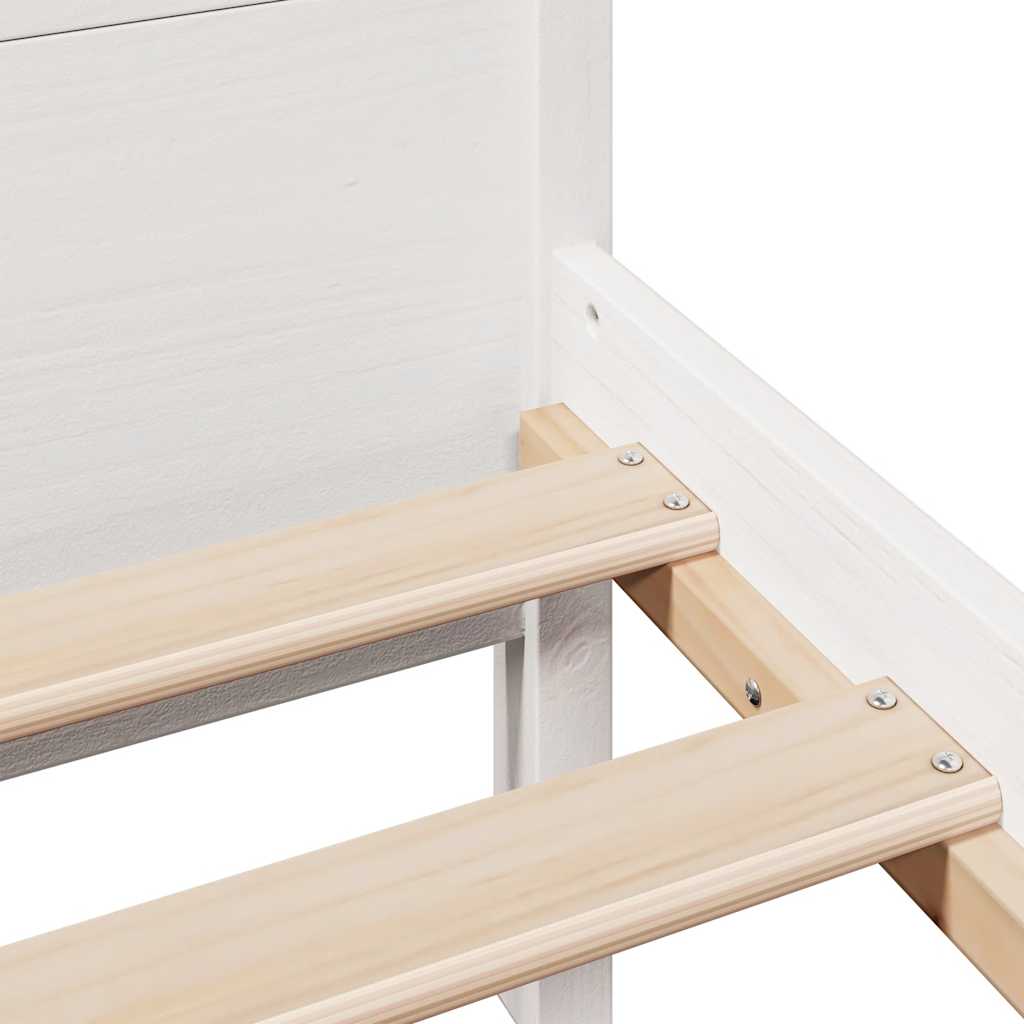 Giroletto senza Materasso Bianco 200x200 cm Legno Massello Pino | homemem39