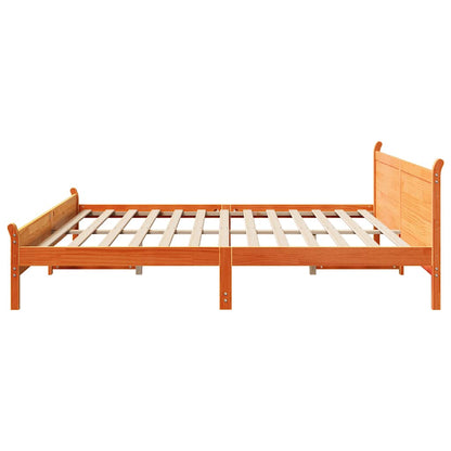 Letto senza Materasso Marrone Cera 200x200 cm in Legno di Pino - homemem39