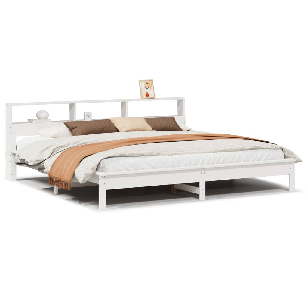 Giroletto senza Materasso Bianco 200x200 cm Legno Massello Pino | homemem39