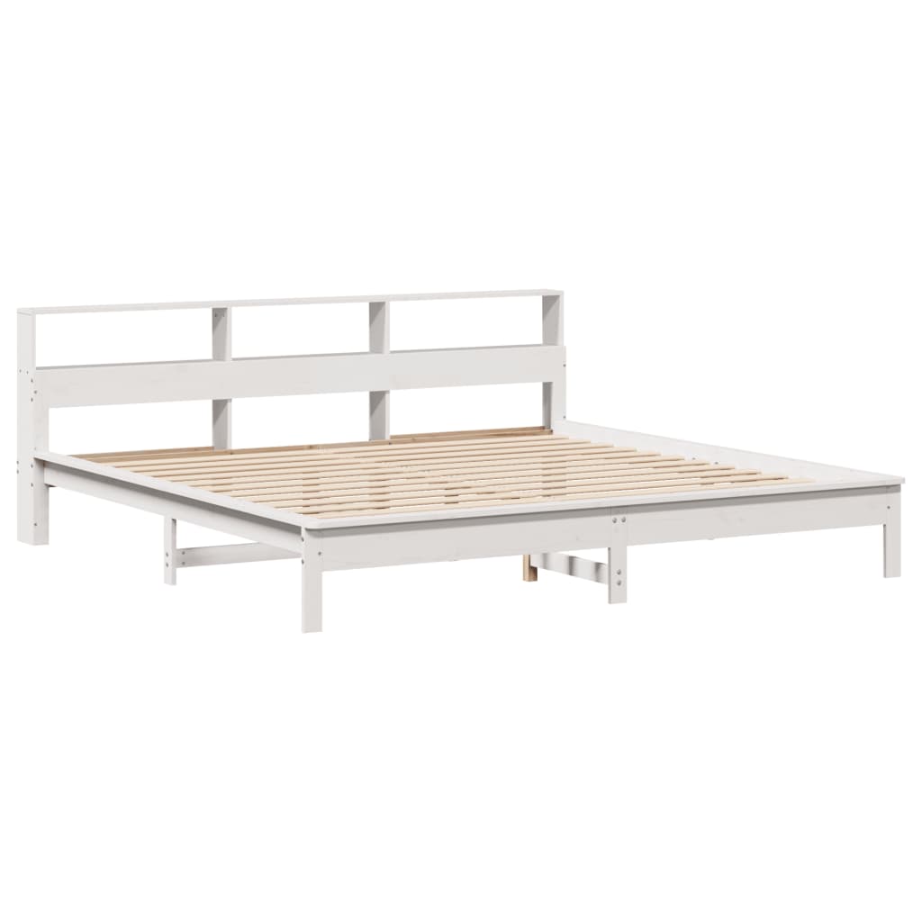Giroletto senza Materasso Bianco 200x200 cm Legno Massello Pino | homemem39