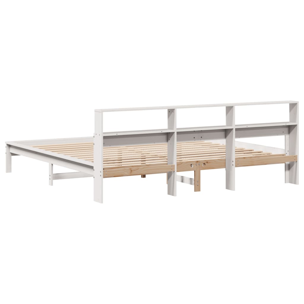 Giroletto senza Materasso Bianco 200x200 cm Legno Massello Pino | homemem39