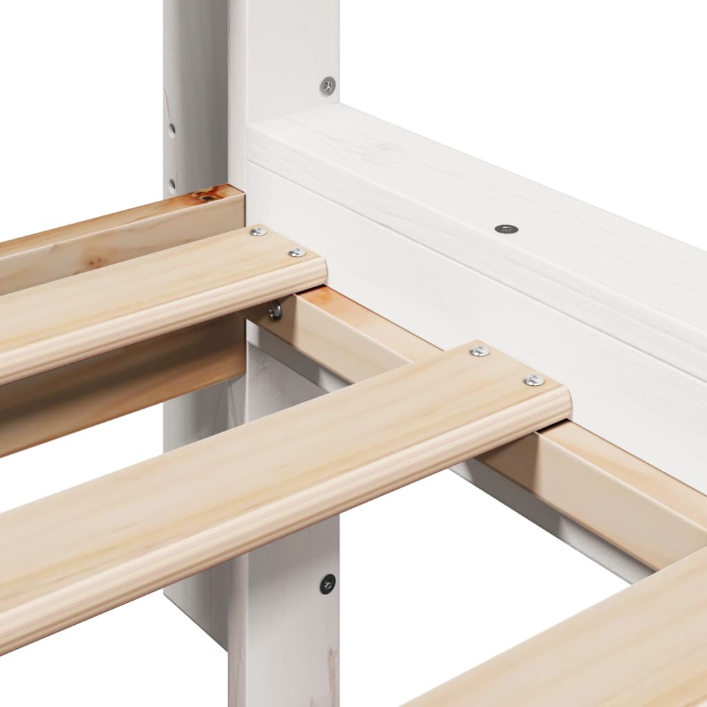 Giroletto senza Materasso Bianco 200x200 cm Legno Massello Pino | homemem39