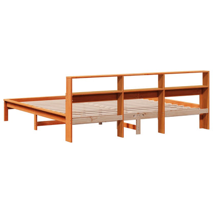 Letto senza Materasso Marrone Cera 200x200 cm in Legno di Pino