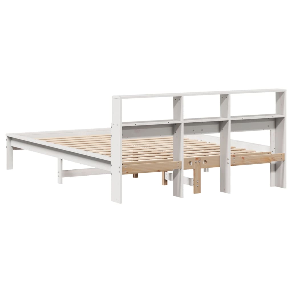 Letto senza Materasso Bianco 135x190 cm Legno Massello di Pino | homemem39