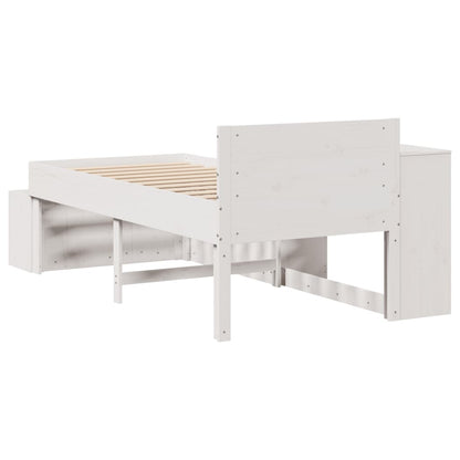 Letto senza Materasso Bianco 75x190 in Legno Massello di Pino