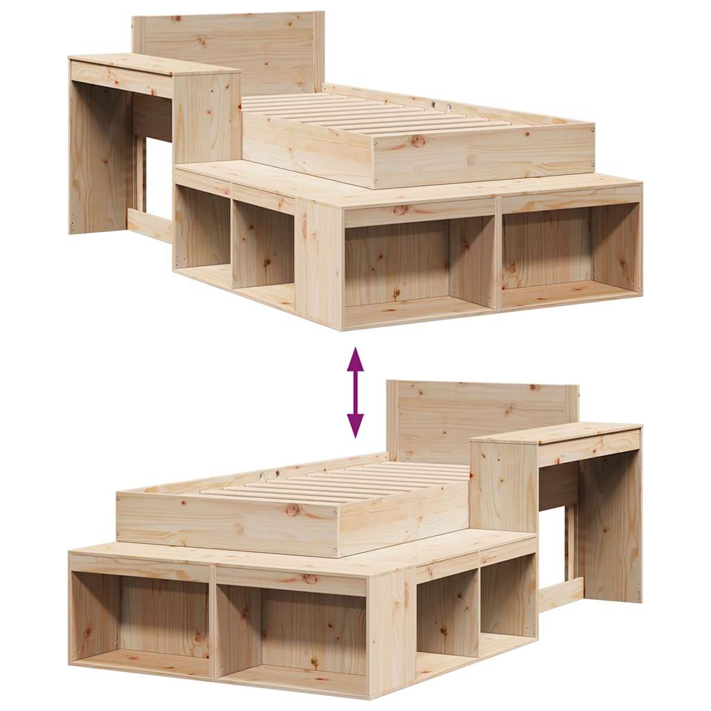 Giroletto senza Materasso 80x200 cm in Legno Massello Pino