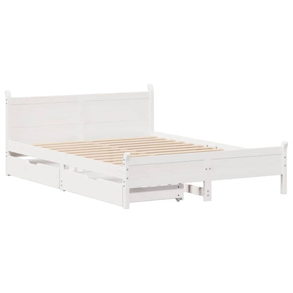 Letto senza Materasso Bianco 120x200 cm Legno Massello di Pino - homemem39