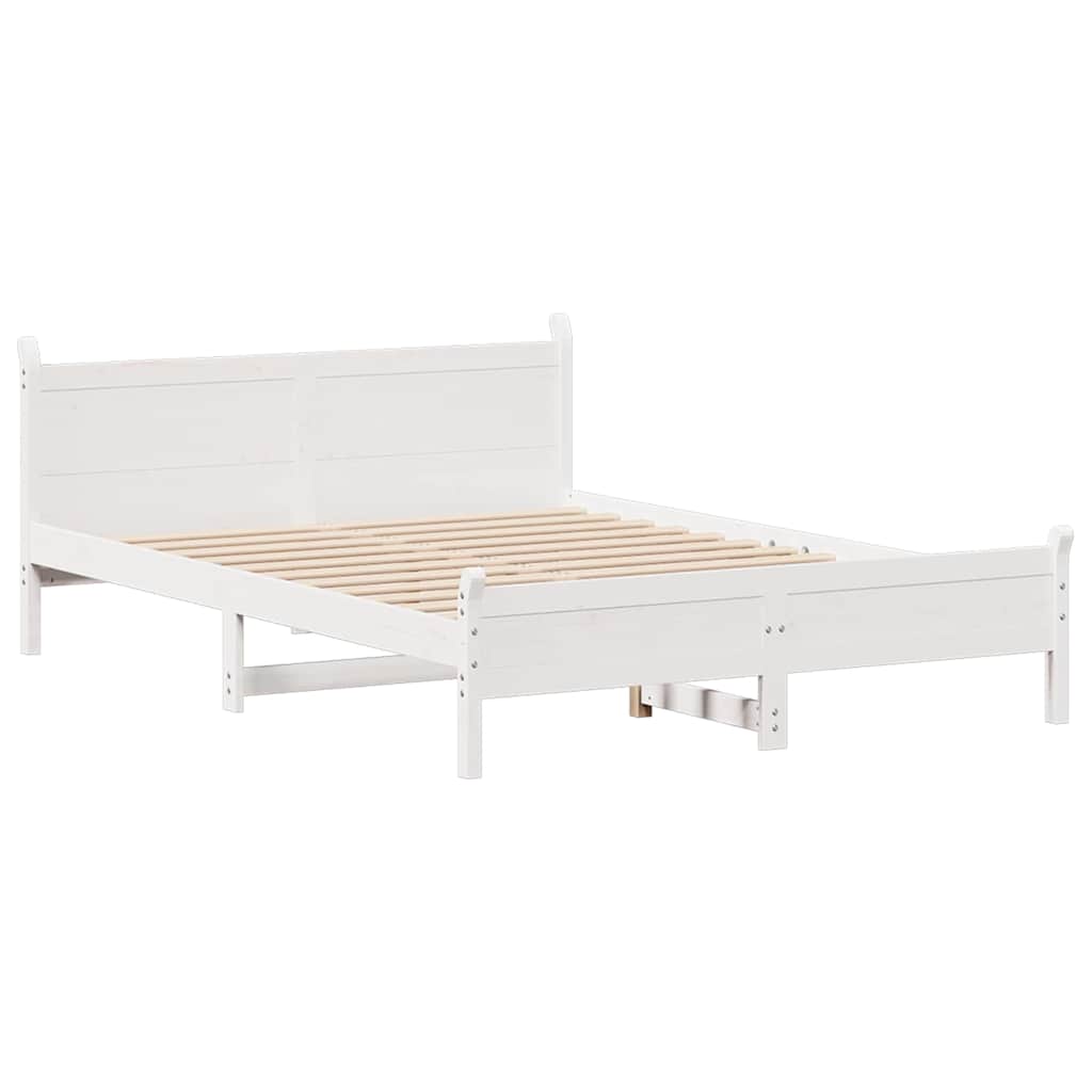 Letto senza Materasso Bianco 120x200 cm Legno Massello di Pino - homemem39