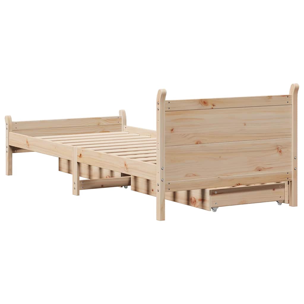 Letto senza Materasso 90x200 cm in Legno Massello di Pino