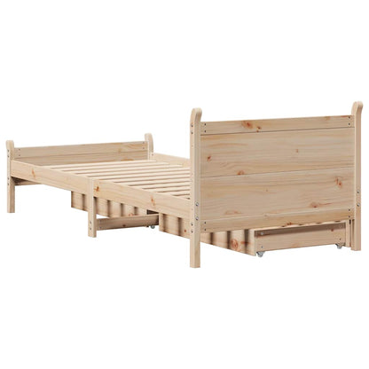 Letto senza Materasso 90x200 cm in Legno Massello di Pino