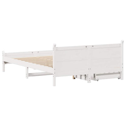 Letto senza Materasso Bianco 135x190 cm Legno Massello di Pino | homemem39