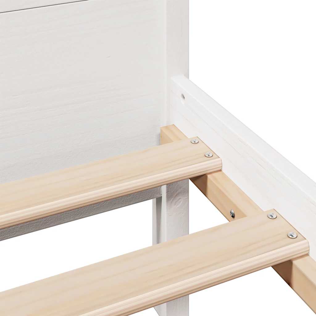 Letto senza Materasso Bianco 135x190 cm Legno Massello di Pino | homemem39