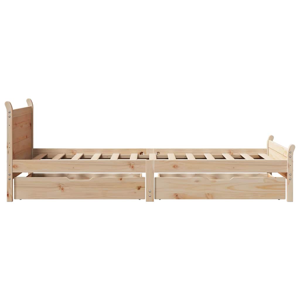 Letto senza Materasso 75x190 cm in Legno Massello Pino