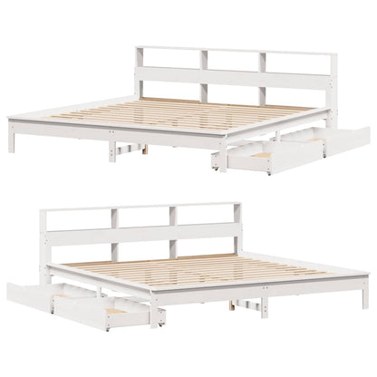 Giroletto con Libreria senza Materasso 180x200 cm in Legno Pino - homemem39