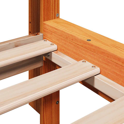 Letto Libreria senza Materasso Marrone Cera 100x200 cm in Pino