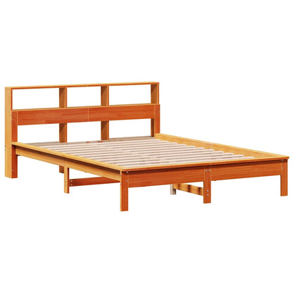 Letto Libreria senza Materasso Marrone Cera 140x190 cm in Pino | homemem39