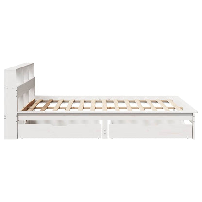 Letto Libreria senza Materasso Bianco 135x190 cm Legno di Pino | homemem39