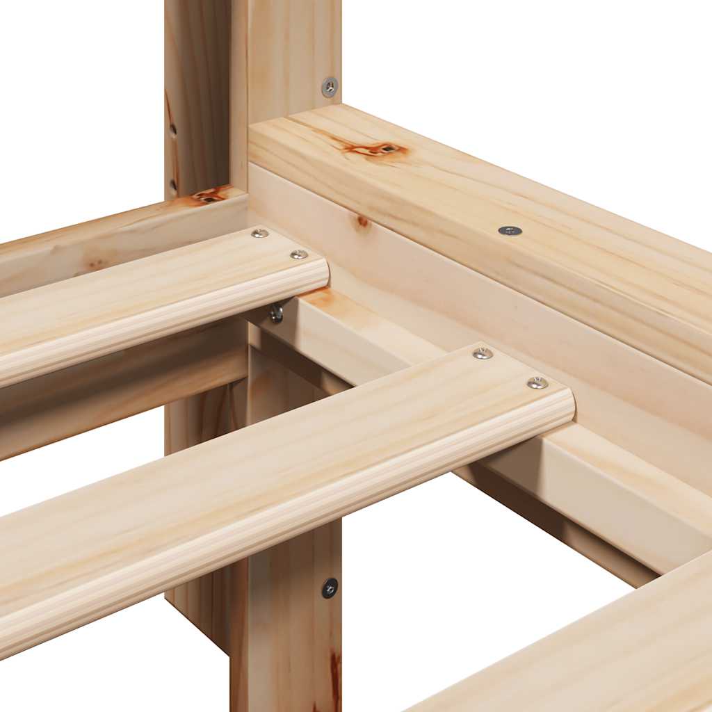 Letto Libreria senza Materasso 120x190cm Legno Massello di Pino